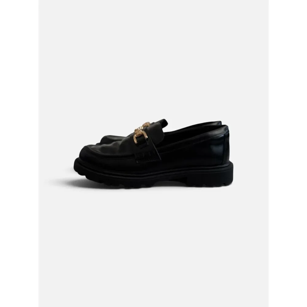 Zara Kids Black Chunky Lug Sole Horsebit Loafers EU 34 US 3.5